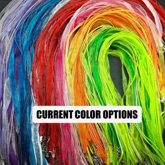 Organza Ribbon Necklaces New Mixed Color 10 Pack Multi Strand DIY Colorful Hemp - Picture 4 of 10